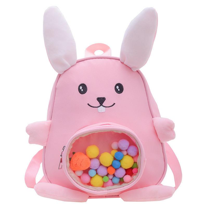 Adorable Cartoon Bunny Backpack For Kids Colorful Nylon Breathable Design