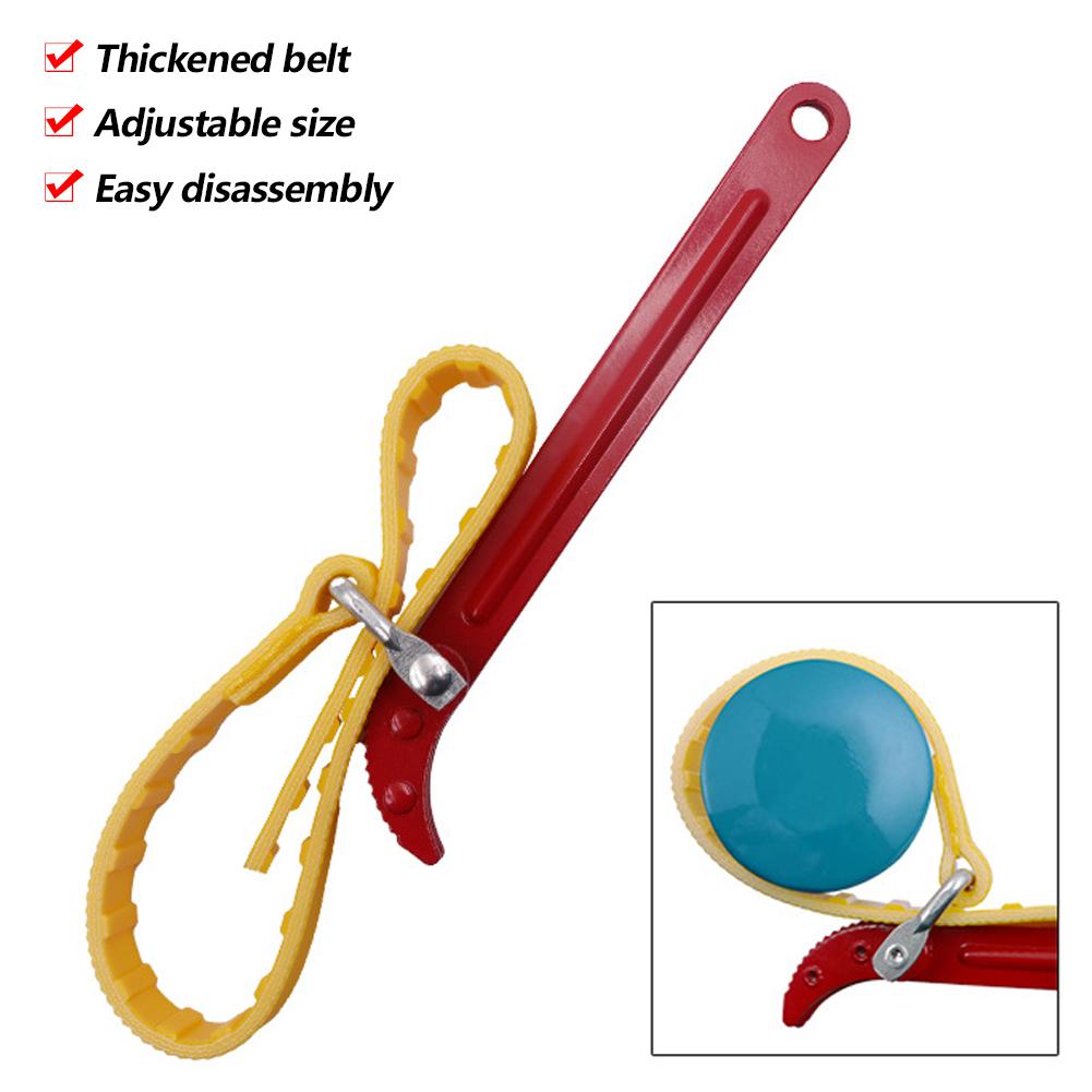 Adjustable 8/12in Belt Wrench Oil Filter Puller Strap Spanner Strap Opener Opener Strap Chain Tool Disassembly Cartridge