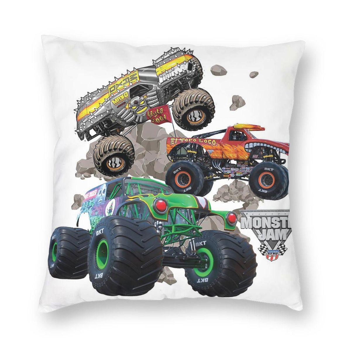 

Monster Jam Grave Digger Trucks Square Pillowcase Polyester Linen Velvet Pattern Zip Decorative Bed Cushion Cover Wholesale 12x12Inch