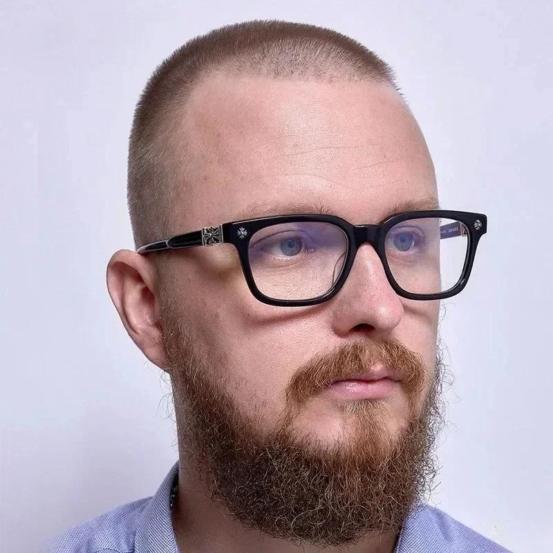 Unisex New Retro Art Full Frame Optical Glasses Personalized Large Frame HD Anti-blue Light Glasses Ultra-light Unisex Glasses