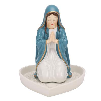 Virgin Mary Rosary Holder Elegant Resin Statue Desktop Ornament Virgin Mary Jewelry Stand for Necklace  