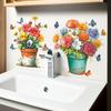 Fresh Daisy Flower Pot Butterfly Restaurant Home Wall Decoration Beautification Stickers
