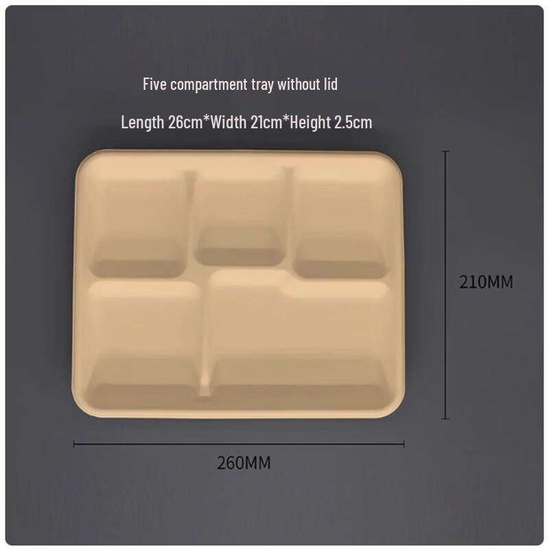 Disposable Pulp 5-Compartment Meal Trays