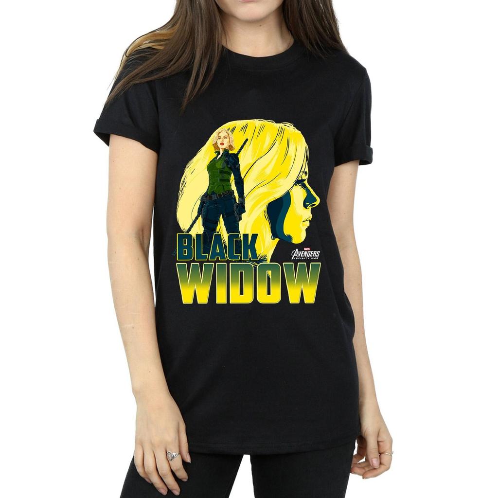 Avengers Infinity War Womens/Ladies Black Widow Cotton Boyfriend T-Shirt