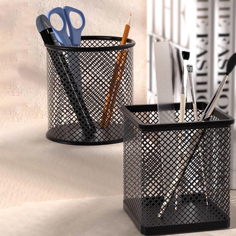 Large Multi-Functional Round And Large-Capacity Creative Square Pen Holder For Office Desktop Storage