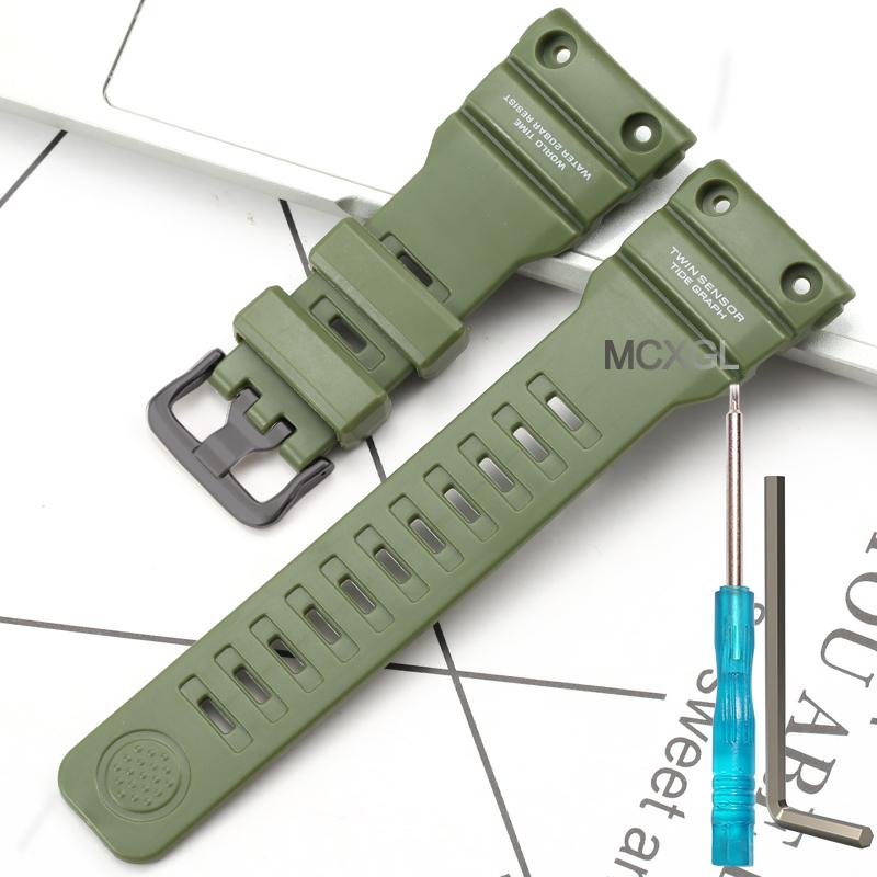 Resin Watch Strap Suitable for Casio GN-1000 Gn-1000 Watch Band Waterproof Replacemnet Bracelet