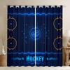 Ice Hockey Curtain Living Room Pucks Sports Ball Games Panel Winter Extreme Sport Theme Curtains Drapes Blackout Polyester Ideal For Sitting