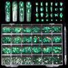Nail Crystal Rhinestones Kit,Mix Shape AB Glass,3D Diamonds Flatback Crystals with Drill Pen,Nail Crystal,Nail Art Decor