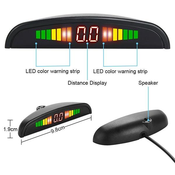 Universal Car LED Parking Sensor with 4 Radar Accurate Digital Display of Obstacle Distance Alarm Parktronic Kit