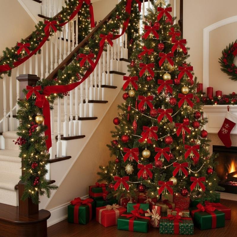 Luxurious Velvety Bowknot Knot Ornament Velvety Holiday Decors For Christmas Tree Holiday Homes Party Decorations