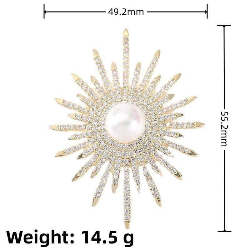 

Жемчужная брошь для женского костюма, корсажная булавка в виде подсолнуха, полная бриллиантовая пряжка для шелкового шарфа, антибликовая пряжка, фиксированная прищепка для одежды