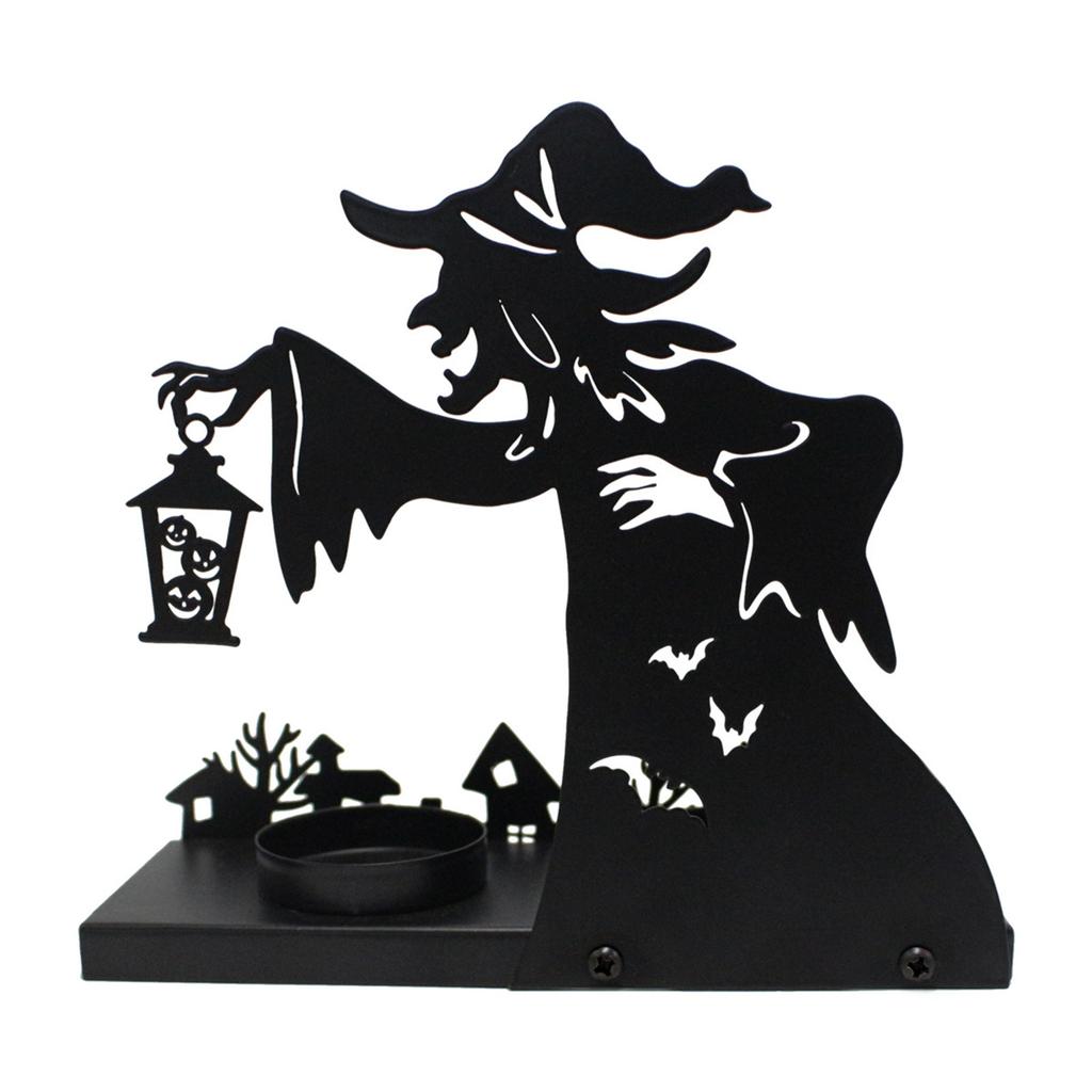 Witch Lamp Candlestick, Interesting Candlestick Ornaments, Horror Halloween Home Iron Candlestick Desktop Decoration