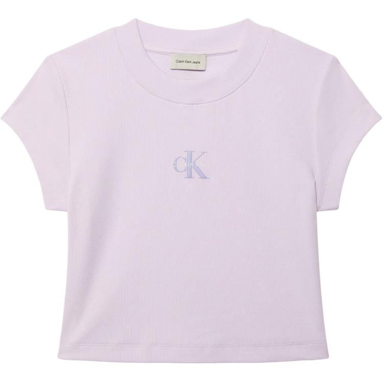 

Calvin Klein Logo Round Neck Short Sleeve Baby Lips T-Shirt Women tops 47AB802-3OQ XS