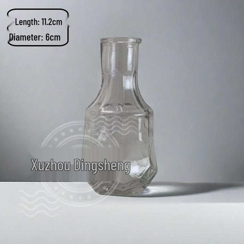High-End Retro Glass Vase Set: Floor-Standing Transparent Ornaments In Soft Ins Style