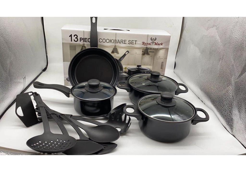 13-Piece Non-Stick Cookware Set: Includes Spatula, Soup Pot, Maifan Stone Pot, Milk Pot, Frying Pan