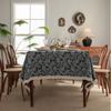 Kitchen Dinning Wrinkle Free Soft Fabric Rectangle Table Cloths with Tassels
