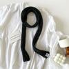 Niche design thin and narrow long scarf autumn and winter fashion high-end sense solid color wool scarf women's warm versatile scarf