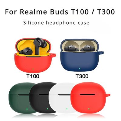 Für Oppo Realme Buds T100 / T300 Kopfhörer-Schutzhülle, Silikonhülle, Silikon, reine Farbabdeckung für Oppo Realme Buds
