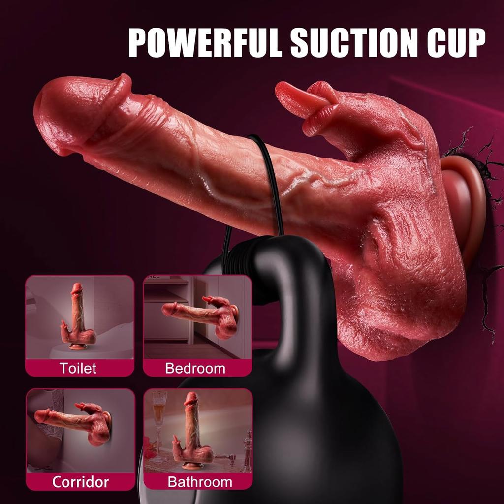 Realistic Vibrator Dildo Telescopic Female Thrusting Vagina Stimulation Penis Anal Plug Tongue Licking Remote Control G-Spot Massager Sex Toys shop