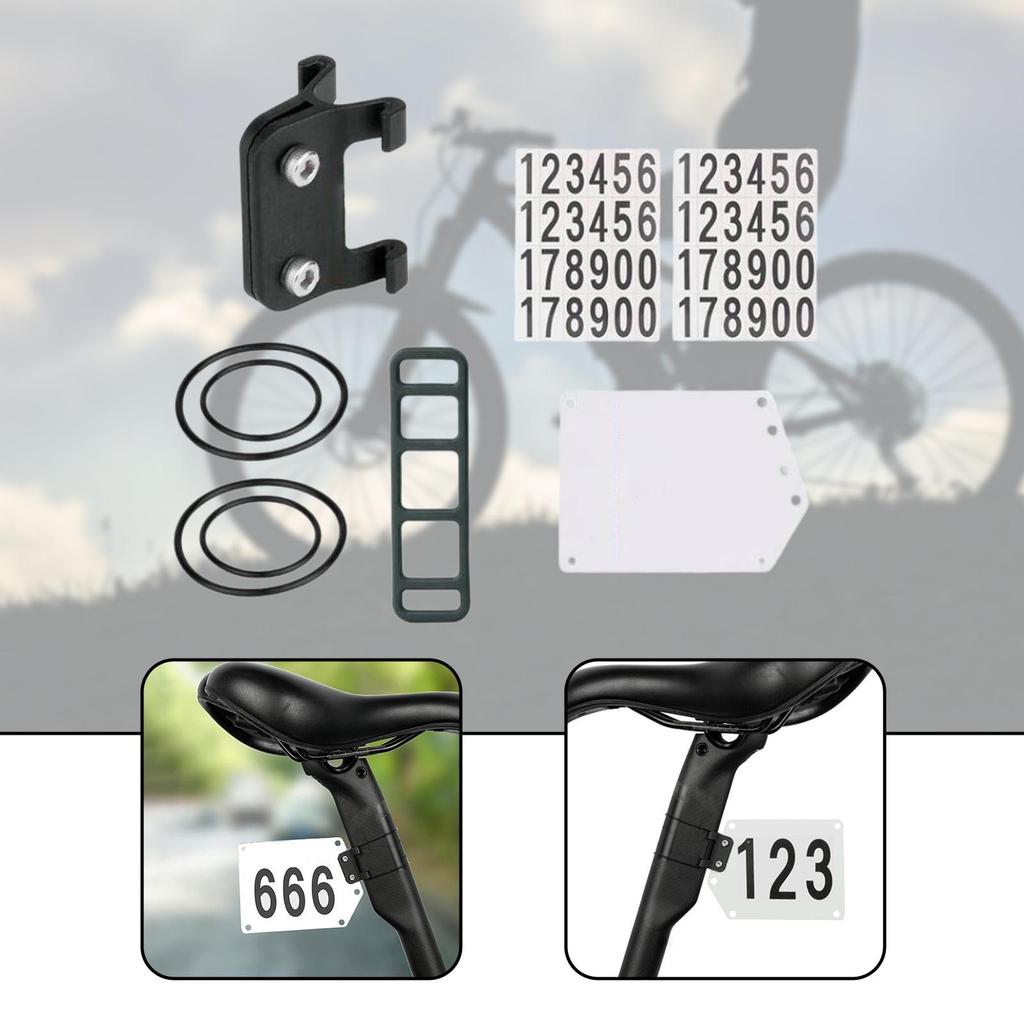 Cycling Number Mount PVC Bike Race Number Plate Holder Road Bicycle Bracket Lightweight for Competition Events