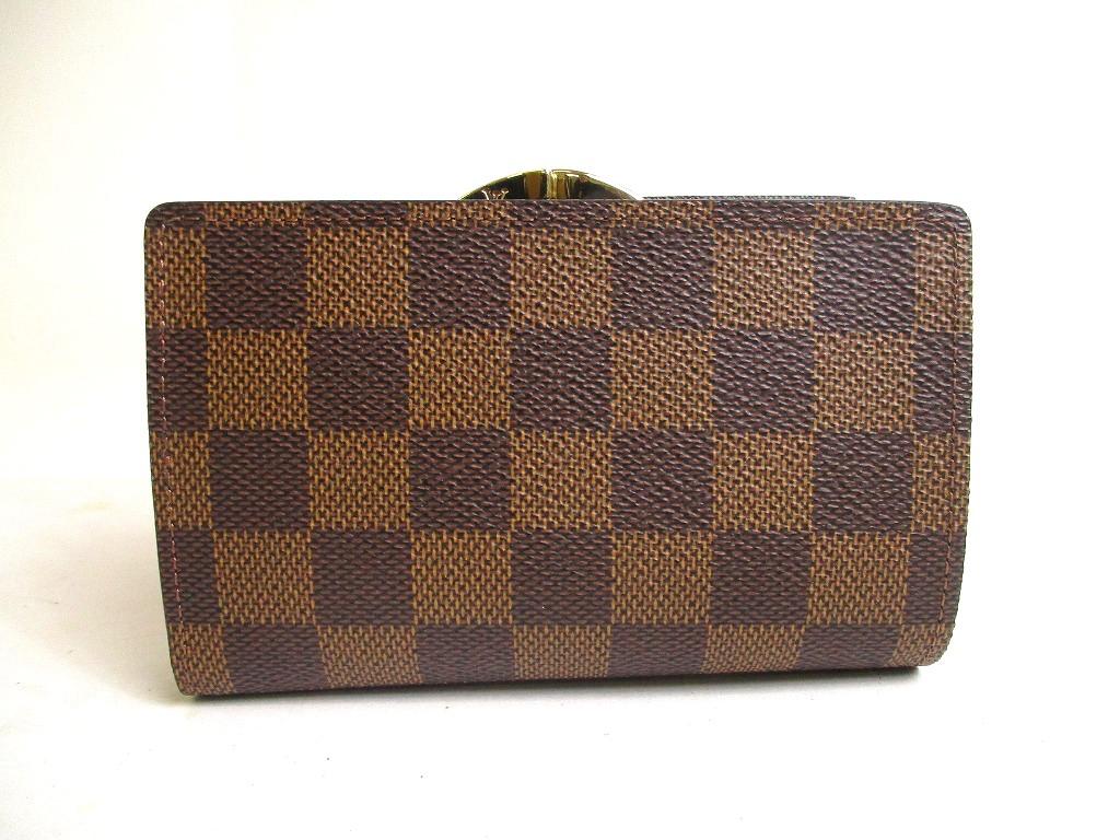 Authentic LOUIS VUITTON Damier Brown Leather Bifold Wallet Viennois #a460 Seller refurbished