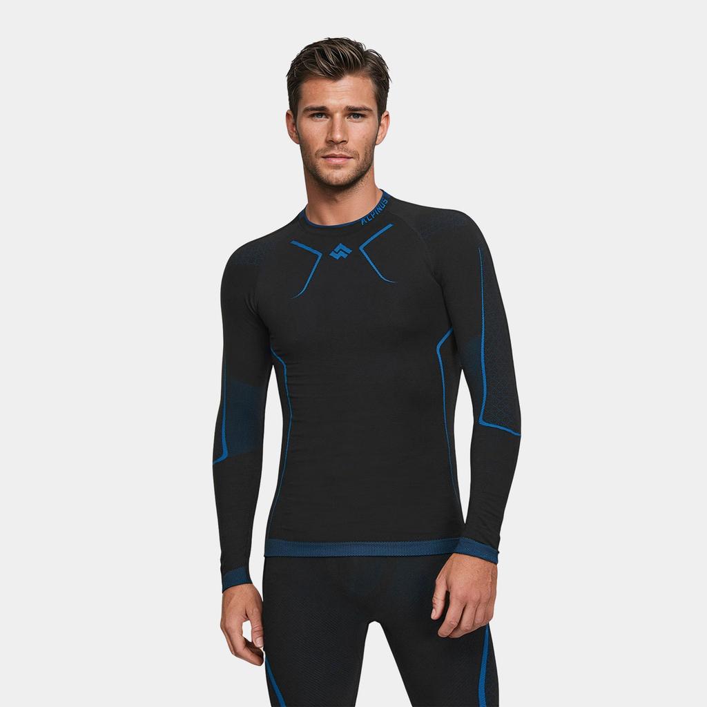 Men' Thermal Underwear Alpinus Lillehammer Set Black And Blue Ao11565 Size