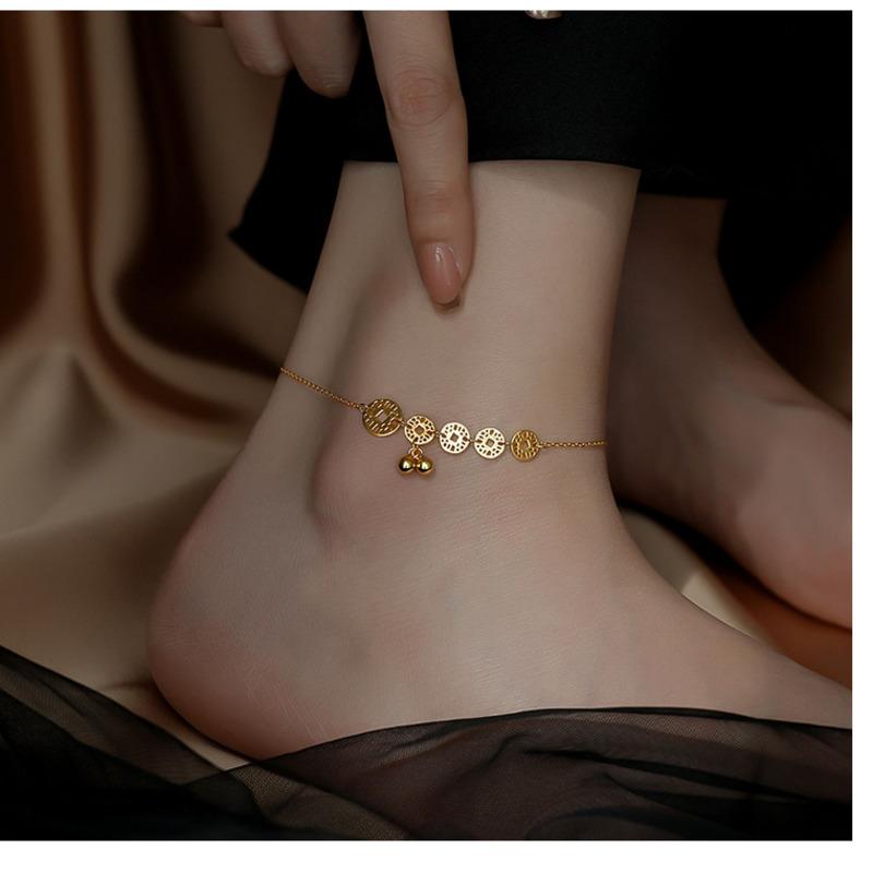 

BELLA BOX 2025 New Model - One Step At A Time - Clicking Foot Chain - Personalized Design - Trendy Bestseller - Anklet Chain Length: 20 + 6 cm золотистый