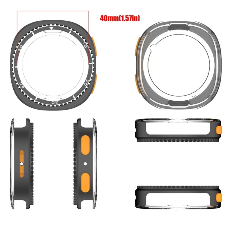 

Ergonomic Stylish Metal Frame Cover Scratch Resistant Housing Protective Shell For Watch 8 40mm/44mm Modern Appearance чорний