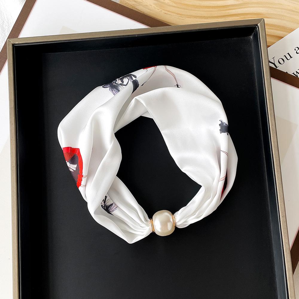 Magnetic Buckle Small Scarf Diamond Studded Magnetic Buckle Scarf Women'S Necklace Headband Scarf Light Luxury Exquisite