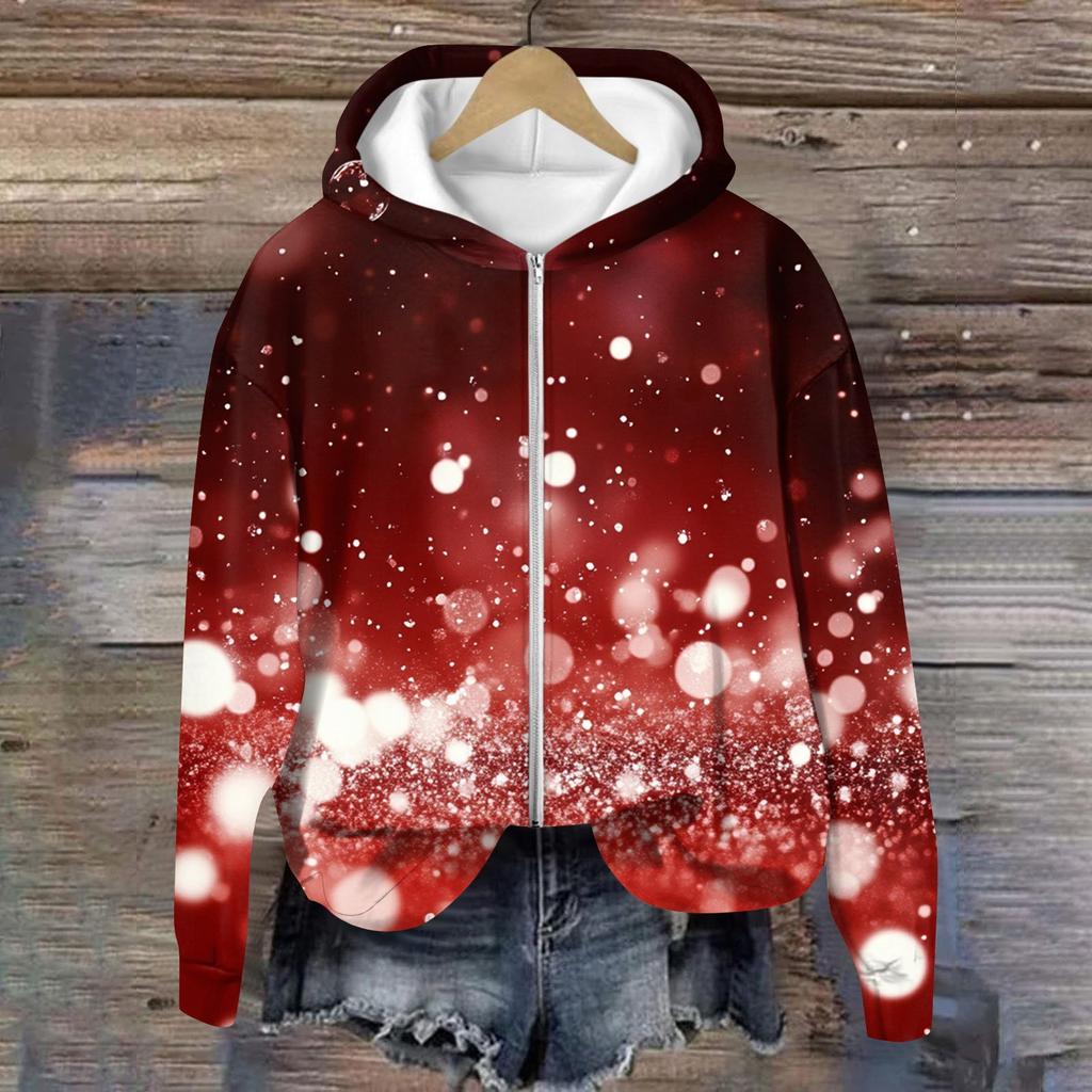Jackets For Women Long Sleeve  Zip Up  Print Outerwear Casual Jackets
