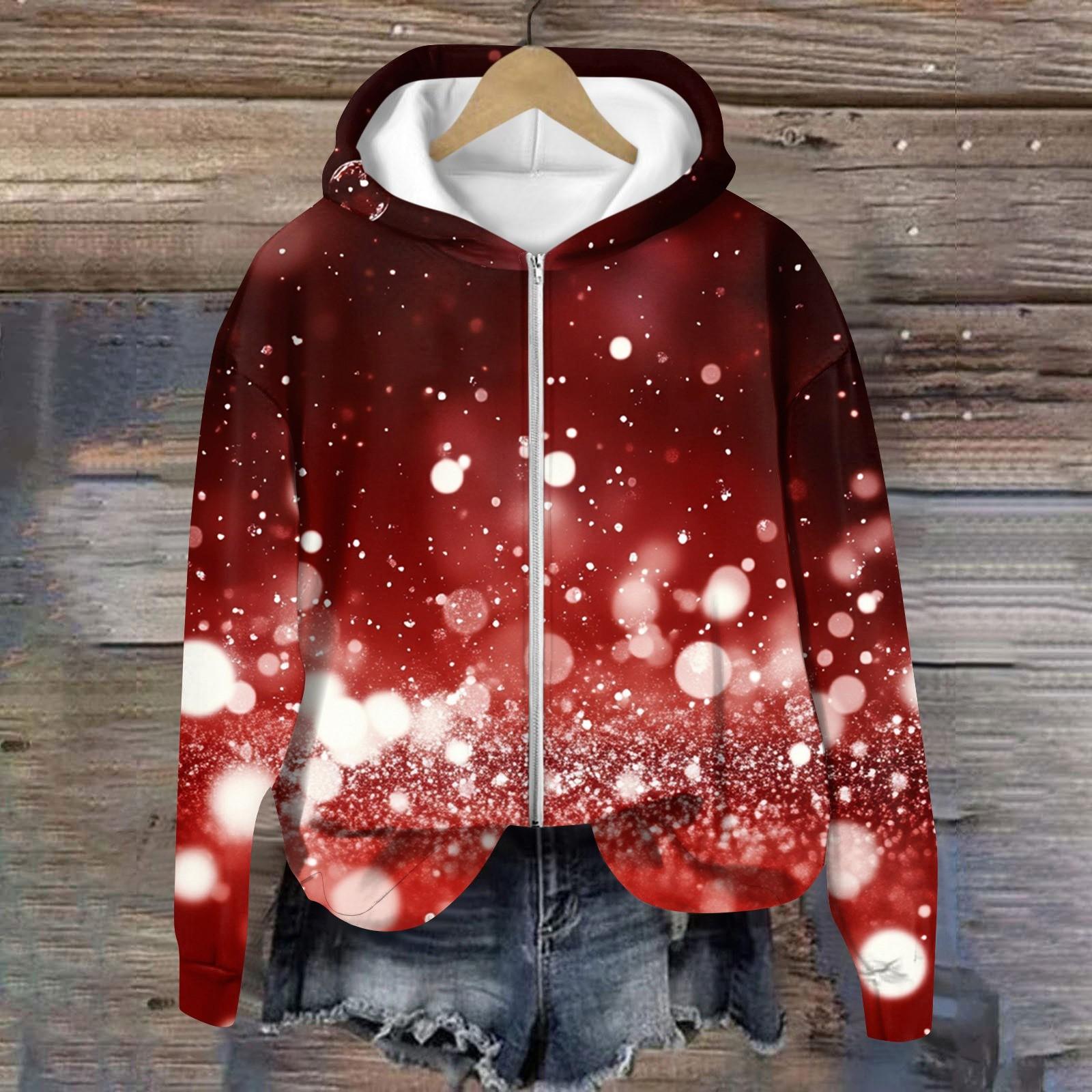 

Куртки женские с длинным рукавом на молнии с принтом верхняя одежда повседневные куртки L красный