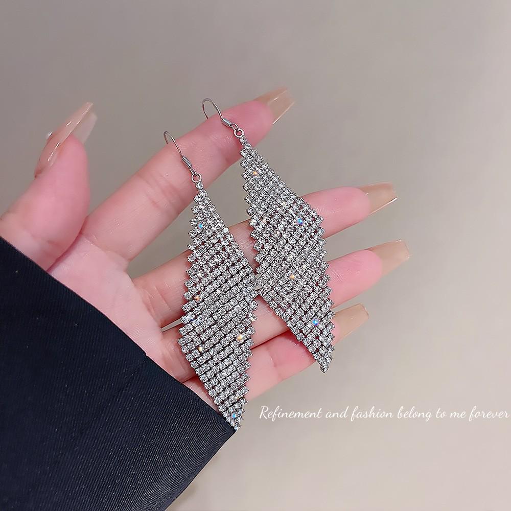 Trendy Long Tassel Bow Earrings: Celebrity-Inspired, Exaggerated Style for Women