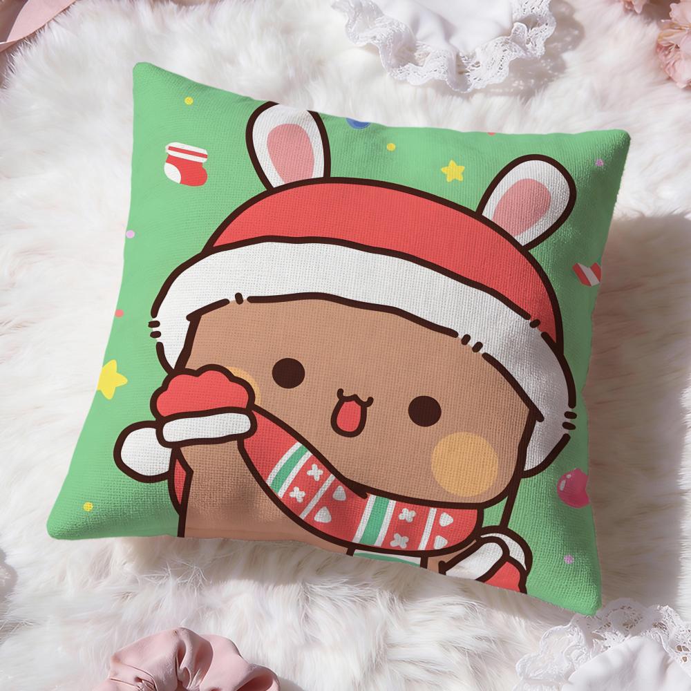 Cute BUBU DUDU Cushion Cover Premium Comfort Reversible Pillow Cove -Two in One Design for Any Room & Car Interior