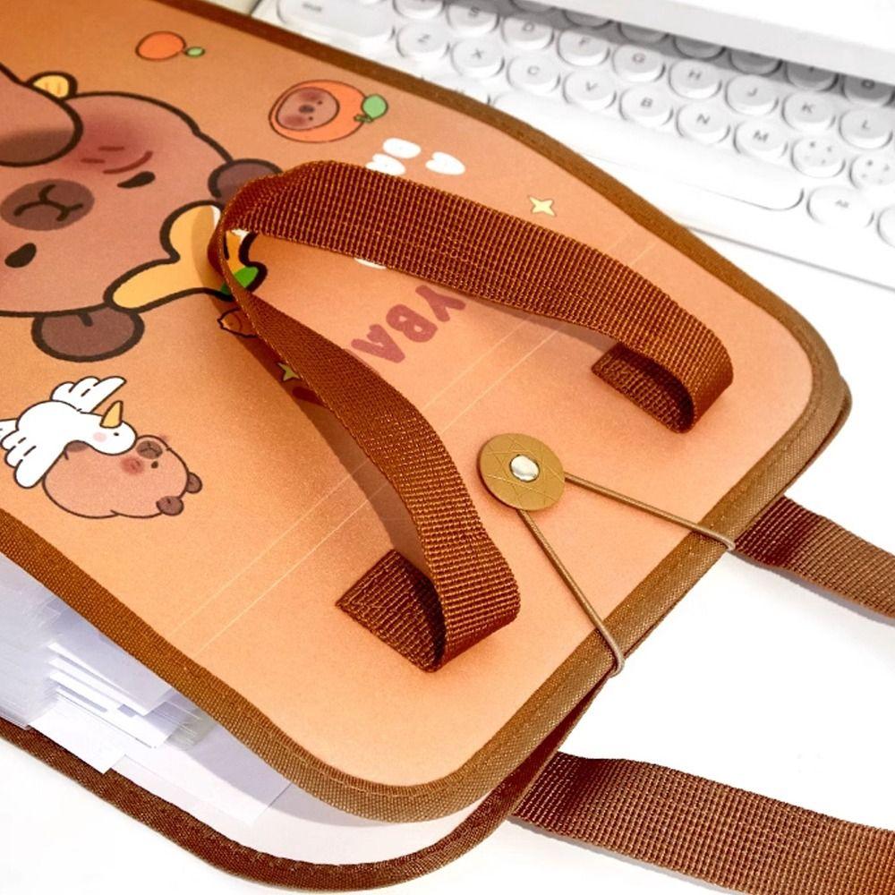 Tecknad Capybara A4 Dokumentmapp Stor Kapacitet 13-Lagers Expanderande Dragspelsorganisatör Vattentät Datasortering Förvaringsväska