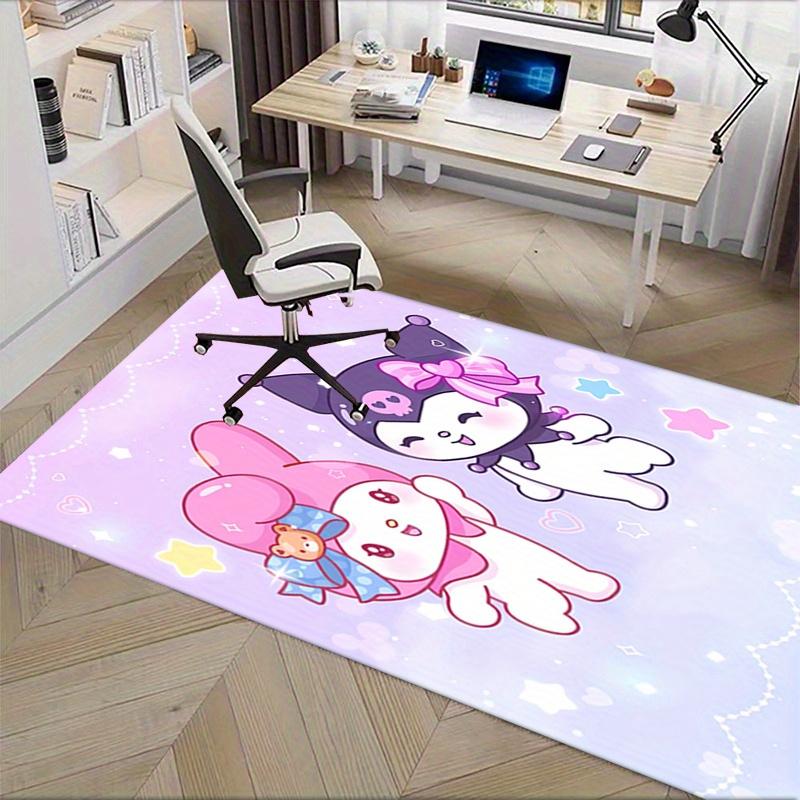 Office Rug My Melody, Kuromi Anti-Slip Rug, Machine Washable for Living Room, Bedroom, Office, Multiple Sizes, Bedroom Mat, Decorative Mat, Durable Ma