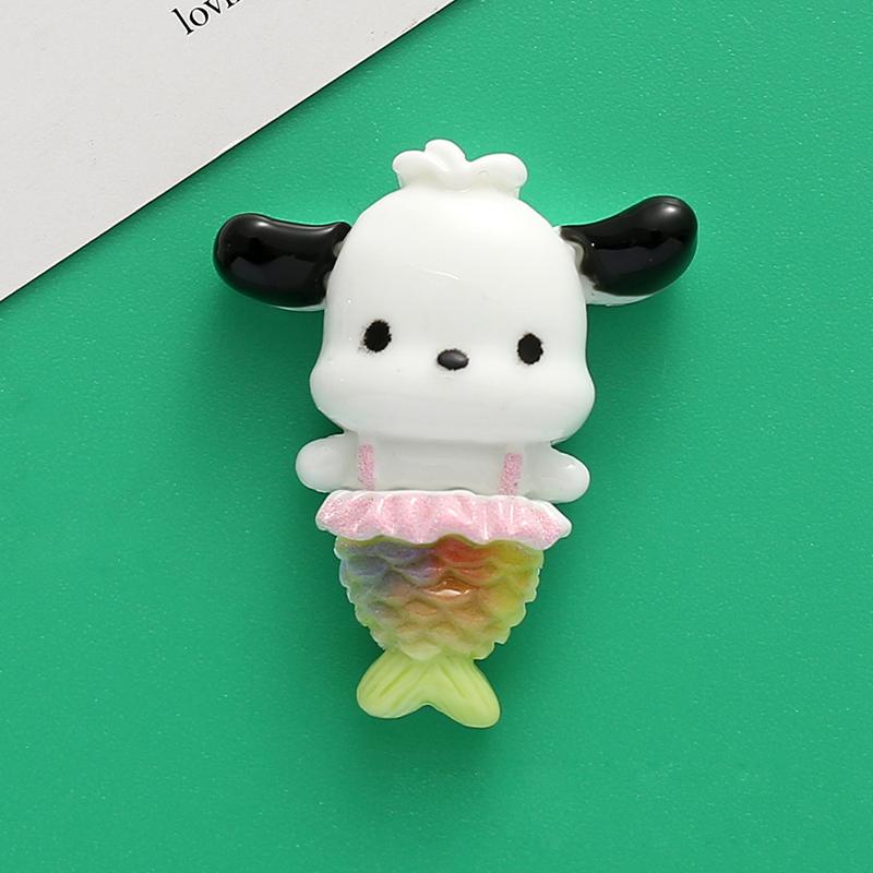 10 Pcs New Mini Kawaii Cartoon Mermaid Animal Kitten Series Resin Scrapbook Diy Jewelry Children Gift Hairpin Accessories A26