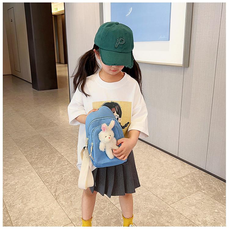 Cartoon Child Rabbit Crossbody Bag Outdoor Leisure Fashion Canvas Shoulder Bag