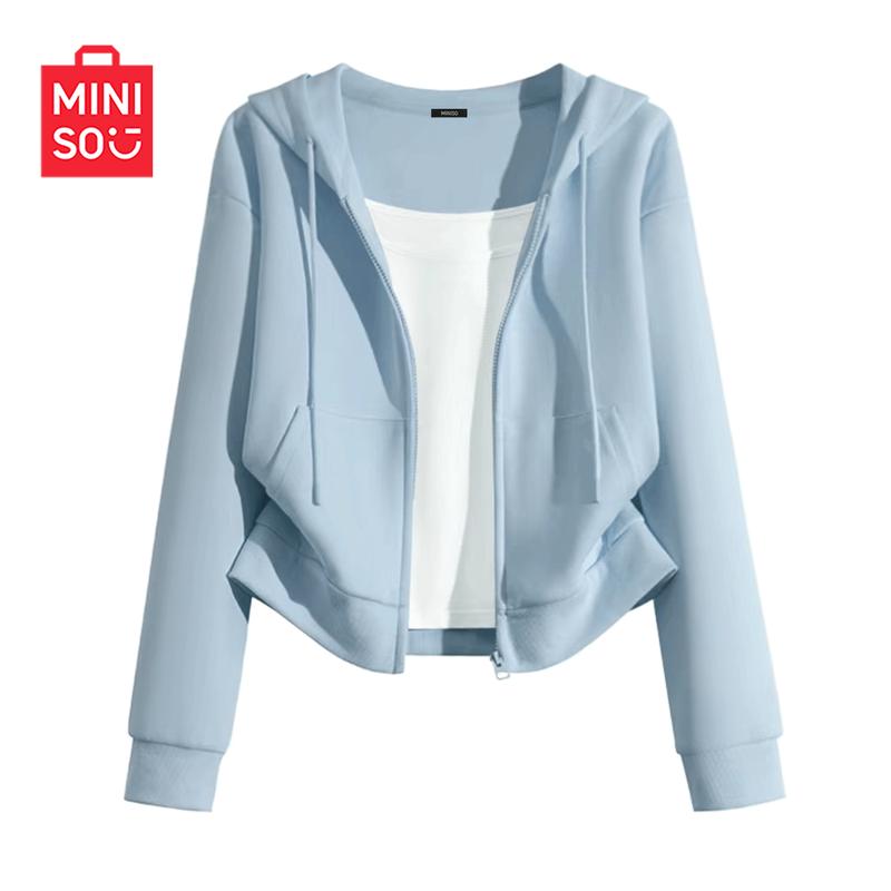 MINISO Women s Short Hooded Cardigan L