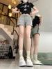 2025 Women's Summer High Waist Slimming Loose Straight-Leg Drawstring Shorts - Black Casual Versatile Sportswear