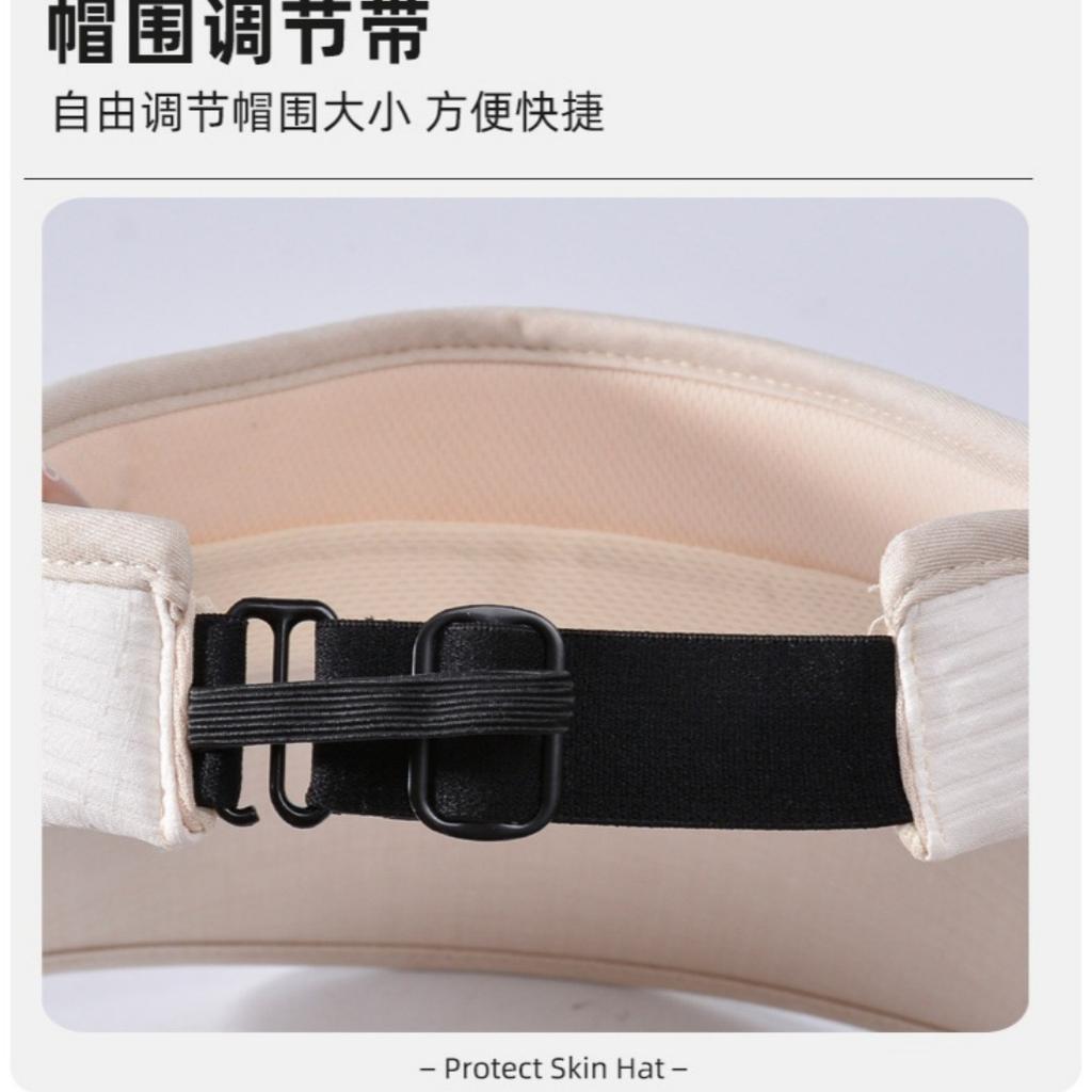 Empty top hat, summer outdoor breathable anti-ultraviolet hat, men's big brim, small face, sun protection, sunshade, women's sports without traces