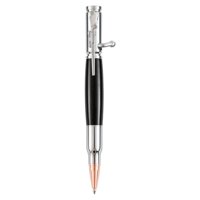 Multifunctional Tactical Pen Bullet Shaped Bolt Action Metal Rifle Clip Gun Ballpoint Pen with Black Ink