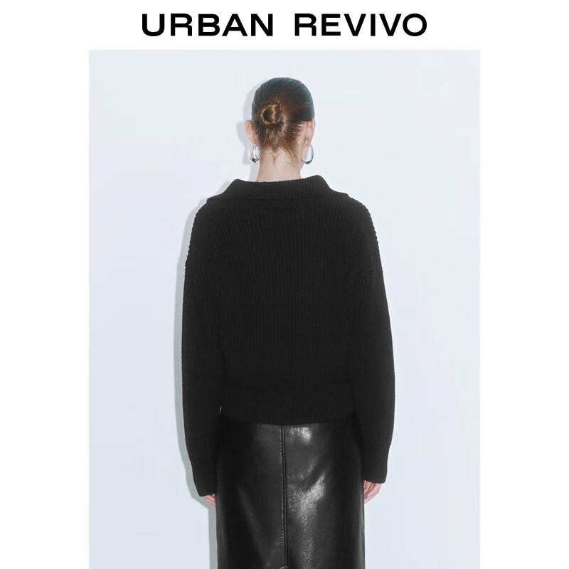 UR 2025 Women's Simple Casual Half-Zip Knitted Sweater