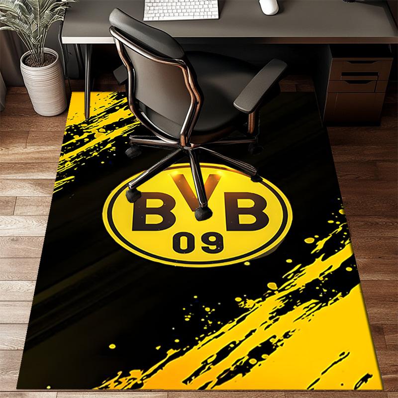 Bvb Soccer Ball Design Printed Office Carpet Chair Cushion Entryway Rug, Rugs for Living Room, Bedroom Christmas gifts