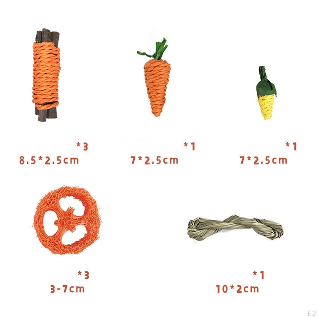 9x Hamster Chew Toys ,Tree Branch/Corn Chewing Grinding Toy for Small Animals, Squirrel ,Playing