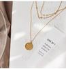 Goodluck Multilayer Light Gold Necklace - European/American Style Titanium Steel Women's Clavicle Sweater Chain