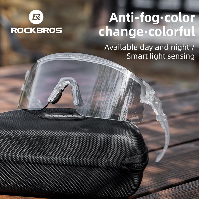 ROCKBROS Ultra-Light Cycling Sunglasses for Men Women Photochromic UV Protection Cycling Goggles Windproof Men Sunglass MTB Road SP337-2