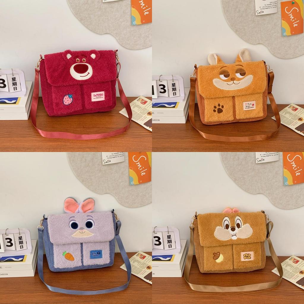 Hopps Judy Lotso Nick Wilde Plush Cartoon Shoulder Bag With Inner Storage