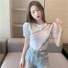Short-sleeved T-shirt for Women in Spring and Summer Irregular Design Slimming Niche Scheming Top Feminine Top