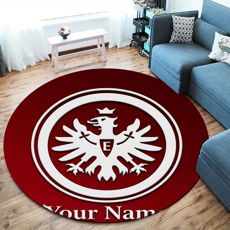 Eintracht Frankfurt Custom Name Round Area Rug,Carpet Rug for Living Room Bedroom Sofa Playroom Decor,Non-slip Floor Mat