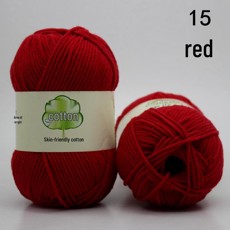 Combed 5-Ply Milk Cotton Yarn for DIY Knitting & Crochet - Medium-Thick Scarf & Blanket Material Pack